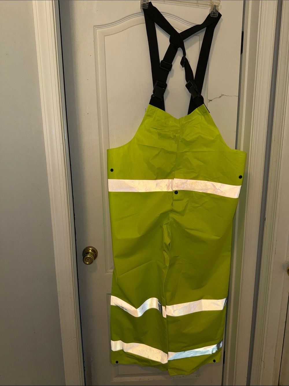 High-Visibility Lime Green Men’s Safety Bib Overalls